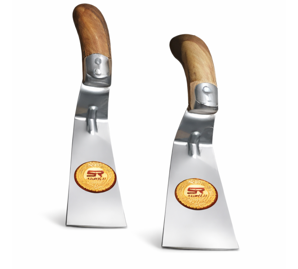 WOODEN HANDLE STAINLESS STEEL KHURPA